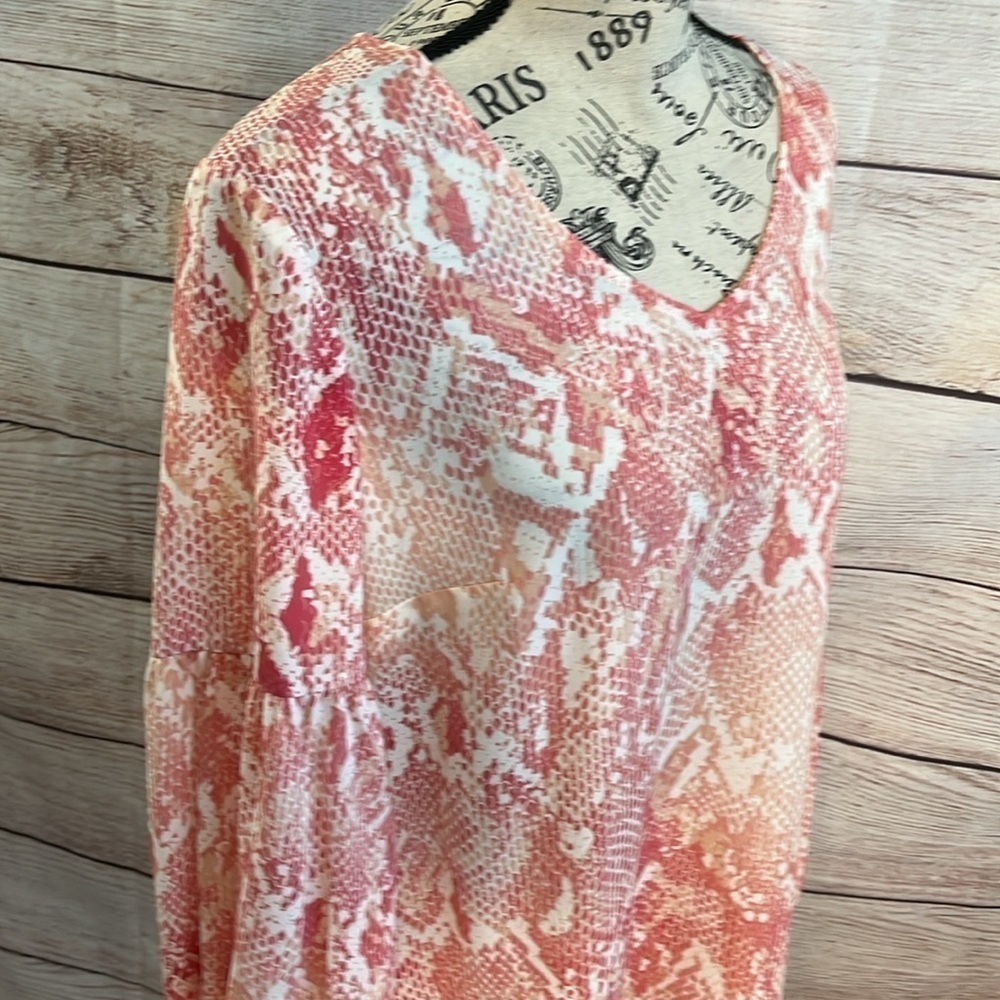 Cabi Bethany Blouse Snakeskin Python Print Pink P… - image 4